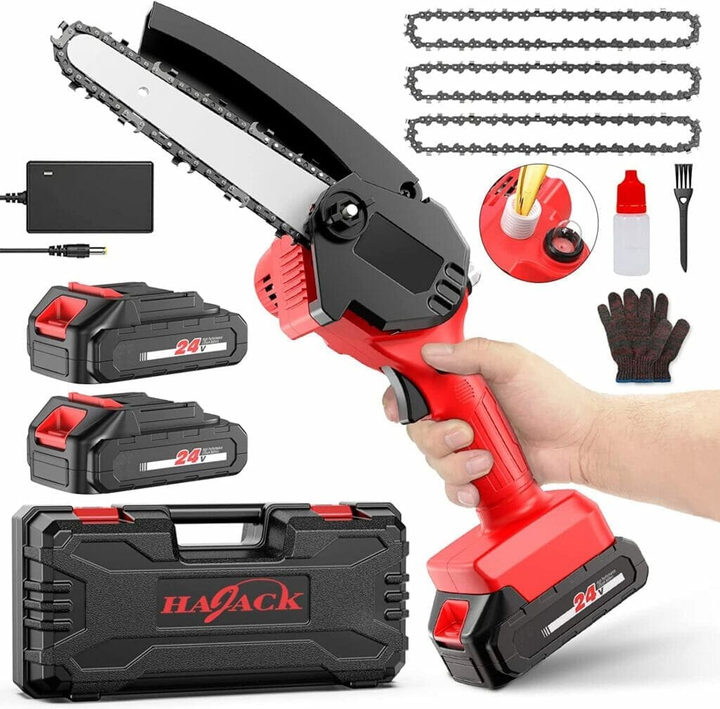 4: HAJACK Mini Chainsaw - Best Mini Rechargeable Chainsaw 