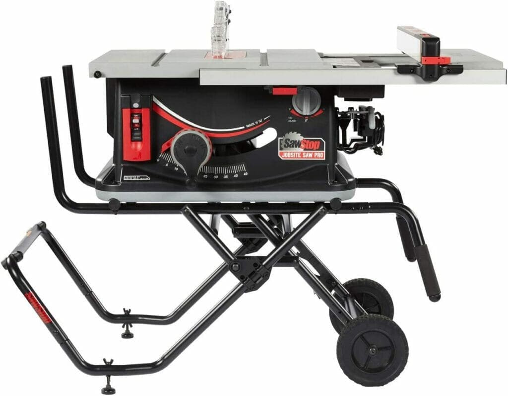 5. SAWSTOP 10-Inch Jobsite Saw Pro: One-Turn Elevation Table Saw